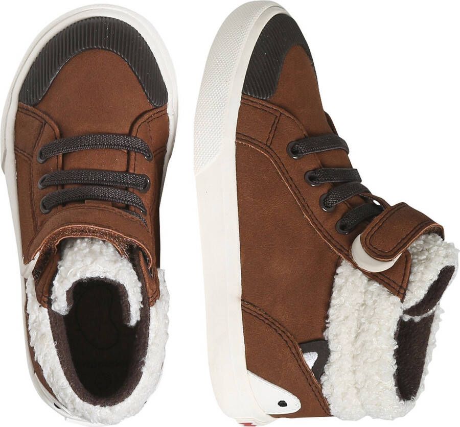 Vertbaudet Hoge sneakers van leer kleutercollectie