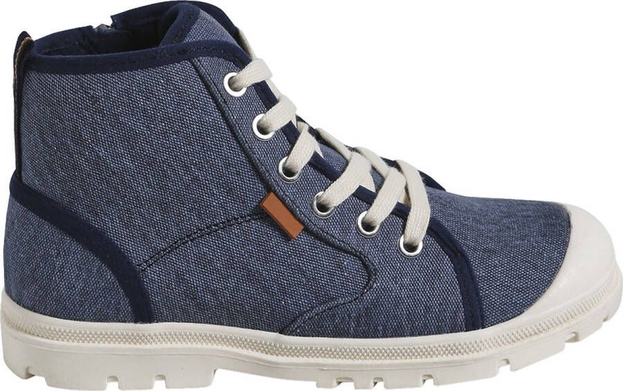 Vertbaudet Hoge stoffen sneakers met gekartelde zool voor kinderen