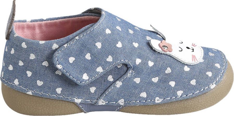 Vertbaudet Slofjes met klittenband van chambray voor baby's