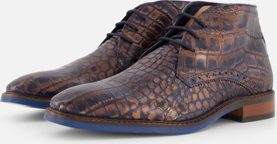 Vertice Croco Veterschoenen cognac Leer - Foto 1