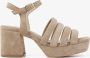 VIA VAI Sandalen Dames Damesschoenen Suède Blokhak hoogte 6 cm 60040 Cassia Beige - Thumbnail 2