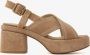 VIA VAI Elia Paisley | suède sandalen Beige Suede Sandalen met hak Dames - Thumbnail 2