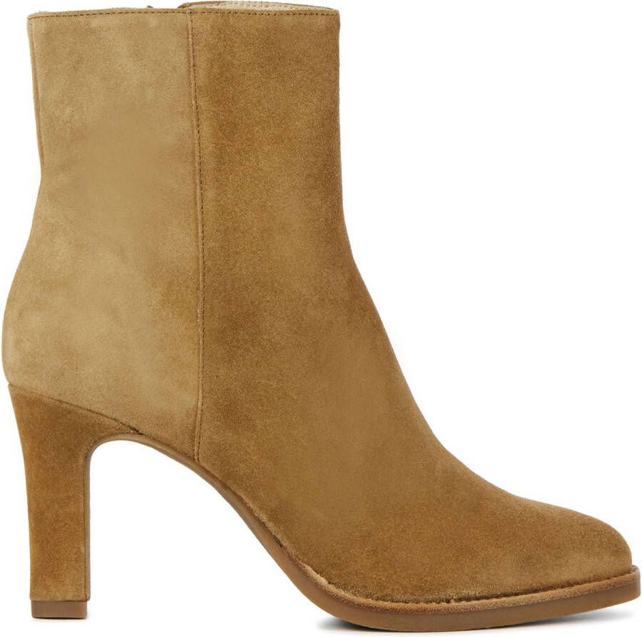 VIA VAI Enkellaarsjes Dames Laarzen Damesschoenen Suède 61064 Fallon Camel