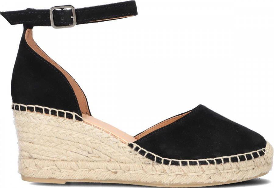 VIA VAI Flora Braid Espadrilles Met Sleehak Dames Zwart