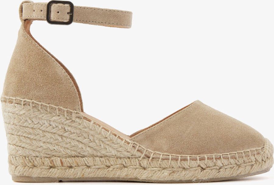 VIA VAI Flora Braid Espadrilles Met Sleehak Zand