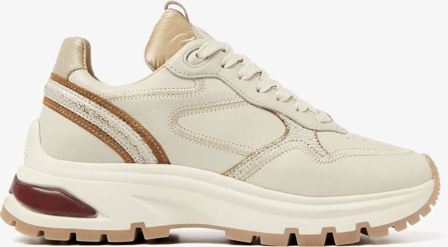 VIA VAI Liz Dulce | Vitello Mushroom Beige Leer Lage sneakers Dames