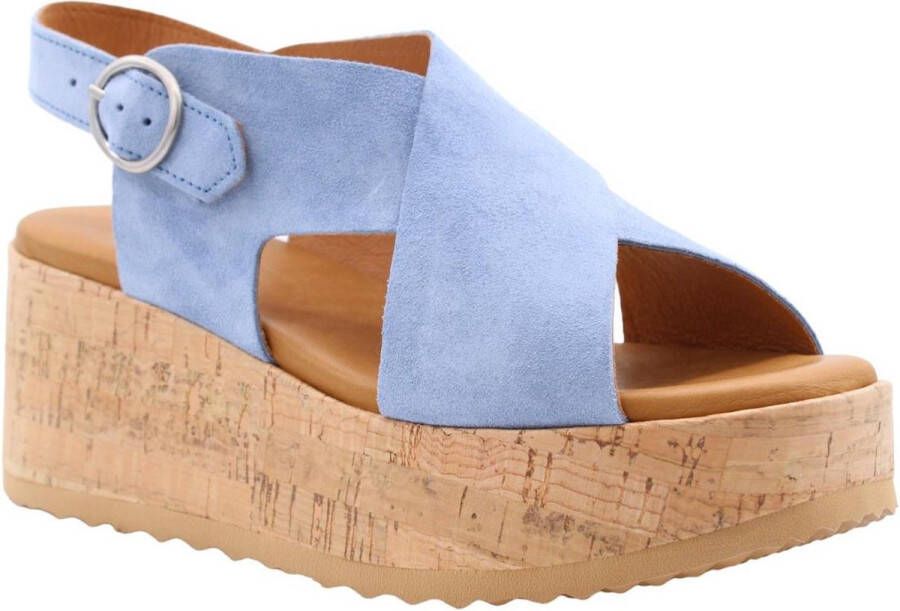 Via Vai Glamour Wedges Sandal Spechtje Blue Dames