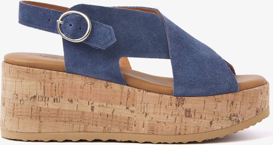 VIA VAI Sissel Raise Sandalen Met Sleehak Blauw