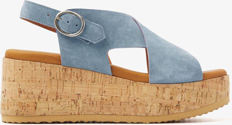 Via Vai Glamour Wedges Sandal Spechtje Blue Dames