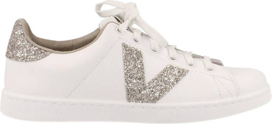 Victoria Leren sportschoenen tennis glitter Beige Dames