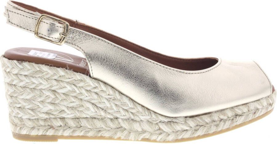 VIGUERA Espadrilles Dames Damesschoenen Leer Sleehak Hoogte 2013 met Goud