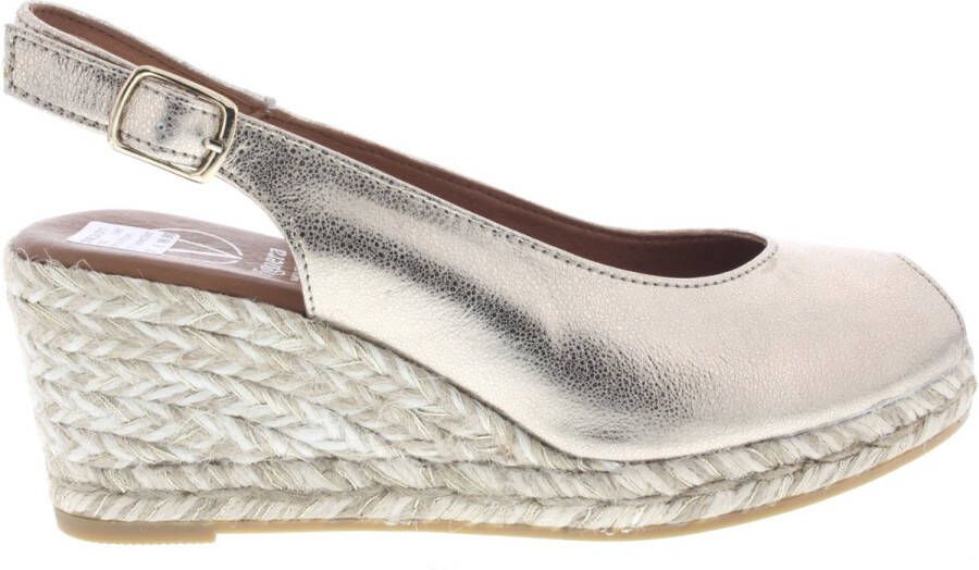 VIGUERA Espadrilles Dames Damesschoenen Leer Sleehak Hoogte 2013 met Goud