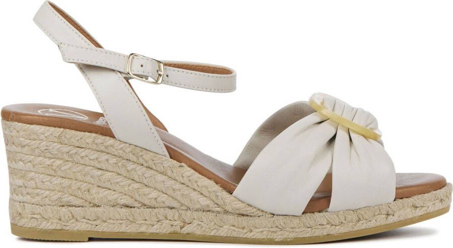 VIGUERA Espadrilles Dames 2043 Maat: 39 Materiaal: Leer Kleur: Gebroken wit