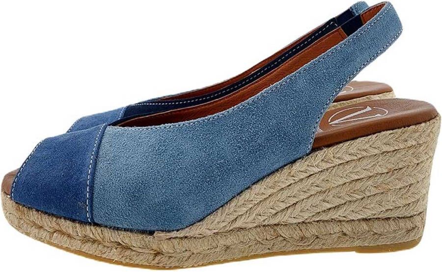 VIGUERA wedge slingback espadrilles blauw combi 40