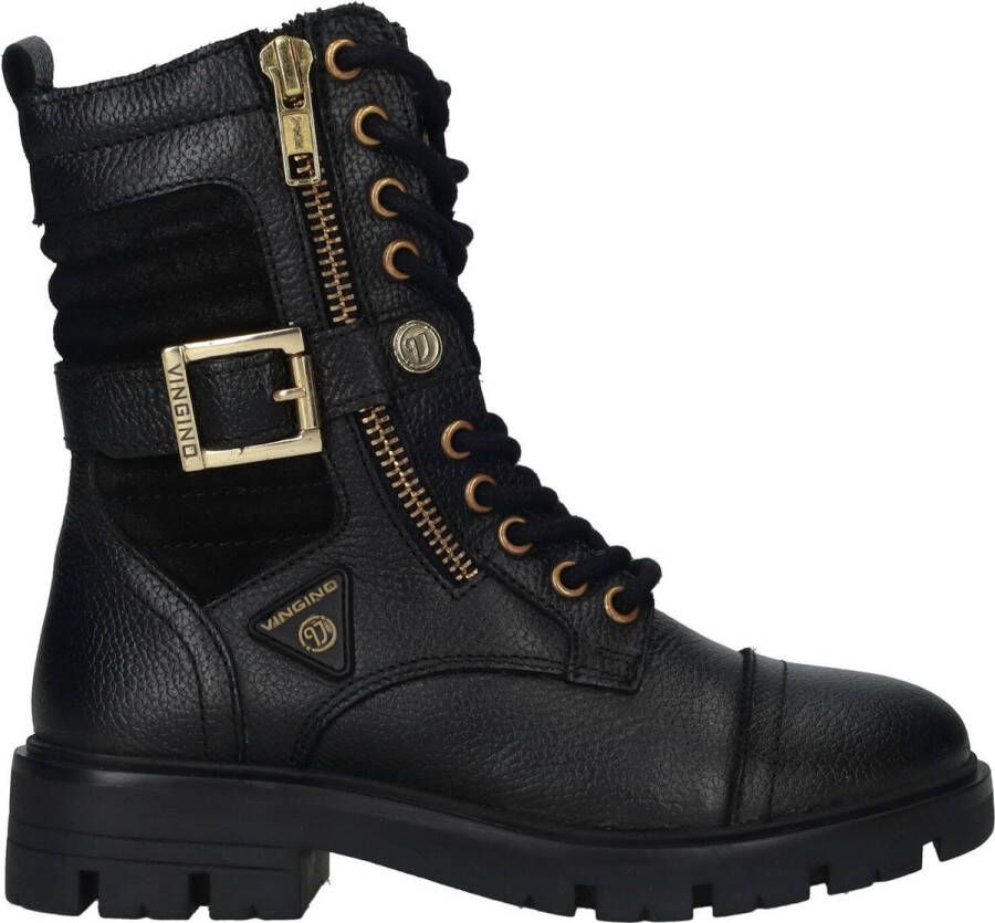 Vingino Britt One Veterboots Laarzen Met Veters Meisjes Zwart
