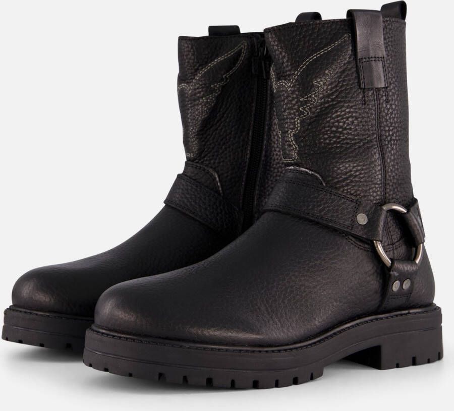 Vingino Carice Biker boots zwart Leer Dames