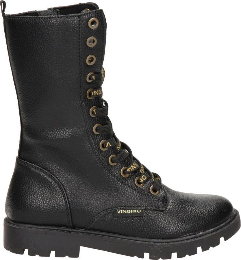 Vingino Eva Xhi veterboots zwart Leer Dames