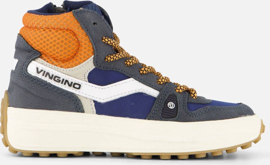 Vingino Max Mid Veterboots blauw Leer