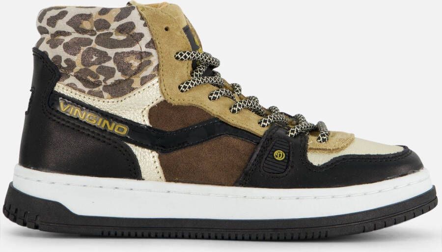 Vingino Maxime Mid Sneakers zwart Leer Dames