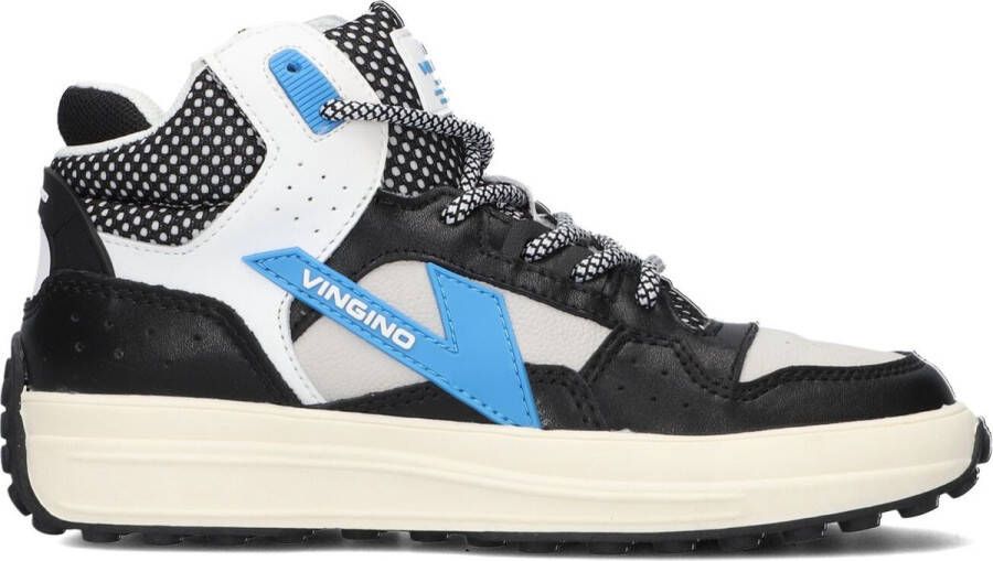 VINGINO Vito leren sneakers zwart blauw Jongens Leer Meerkleurig 37