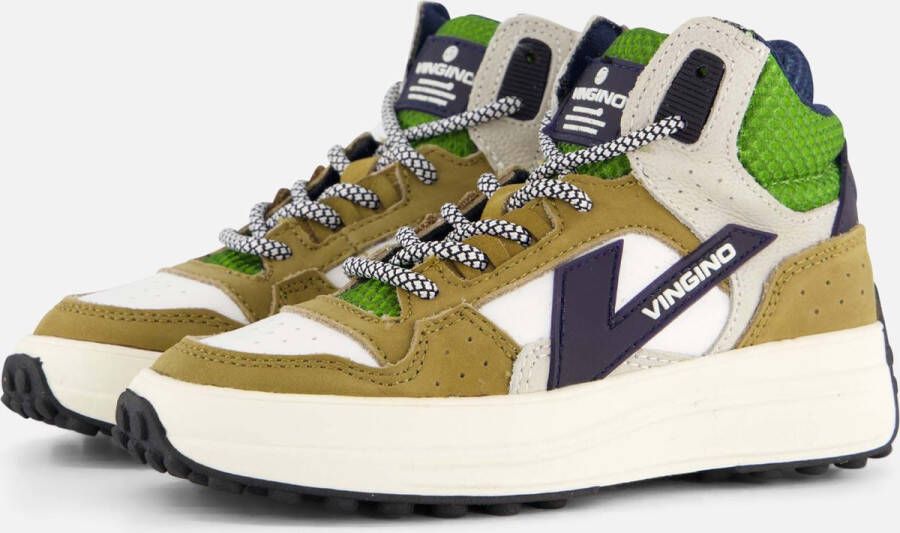 VINGINO Vito leren sneakers groen Jongens Leer Meerkleurig 30