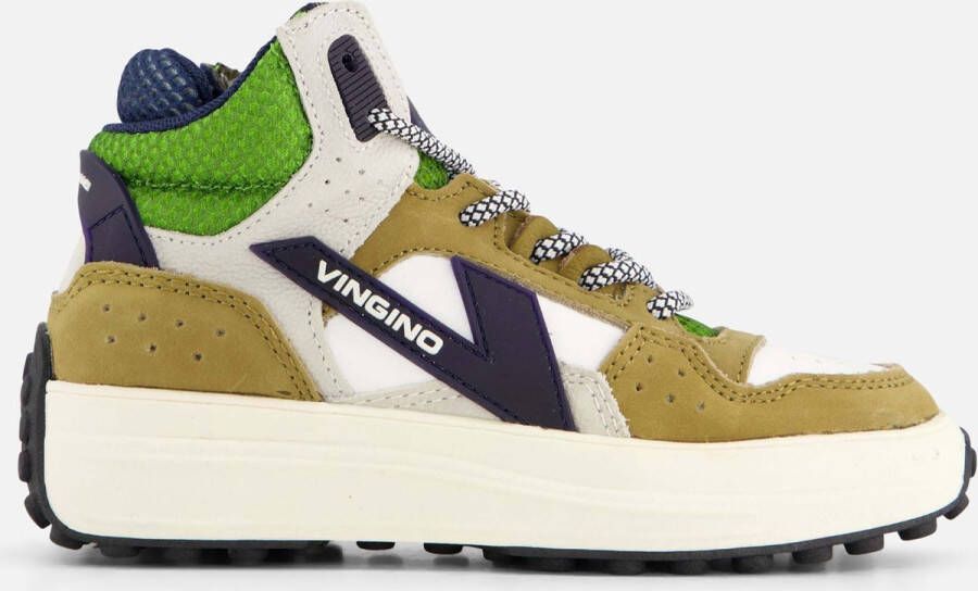 Vingino Vito Mid Sneakers groen Leer