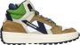 VINGINO Vito leren sneakers groen Jongens Leer Meerkleurig 34 - Thumbnail 1