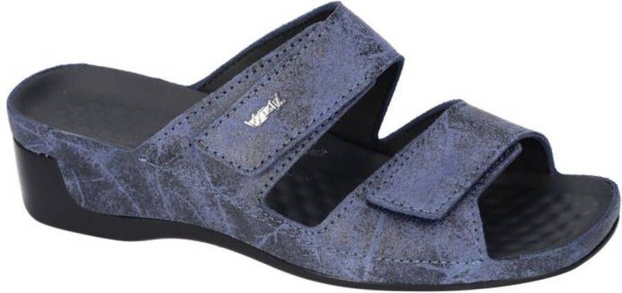 Vital -Dames blauw donker slippers & muiltjes