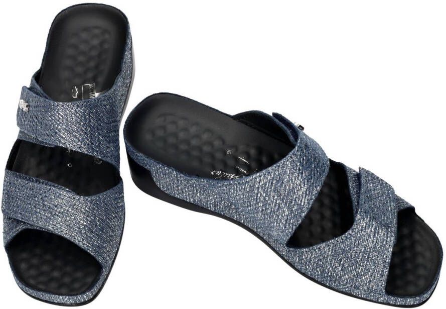 Vital -Dames blauw donker slippers & muiltjes