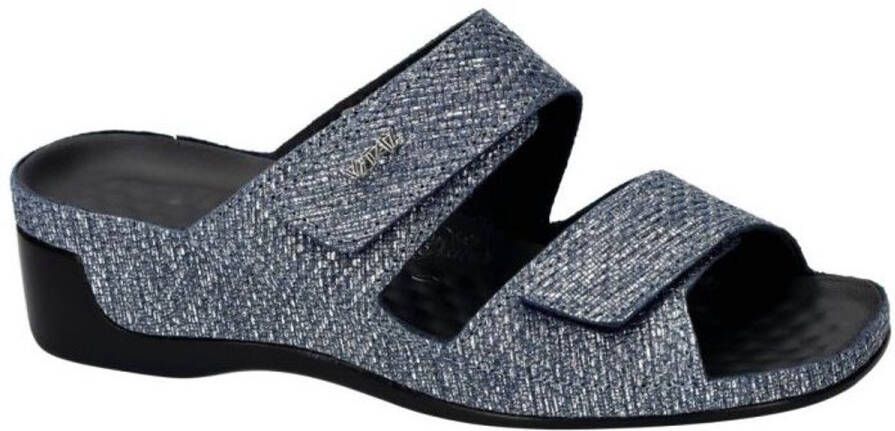 Vital -Dames blauw donker slippers & muiltjes