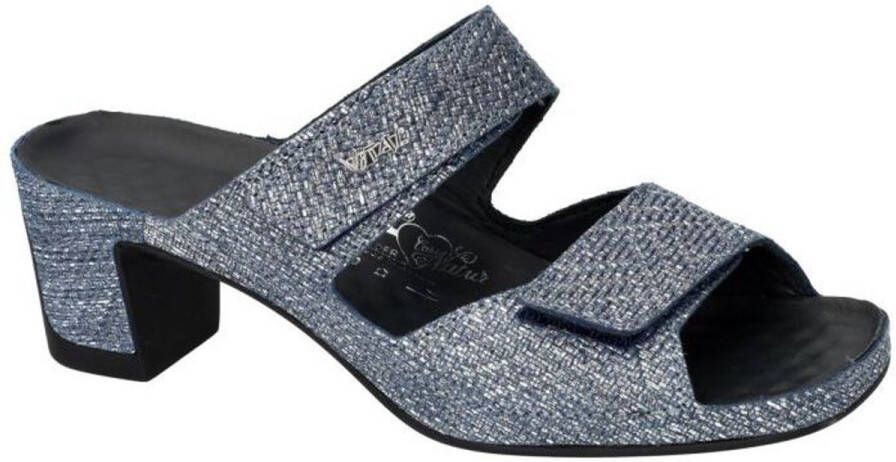 Vital -Dames blauw donker slippers & muiltjes