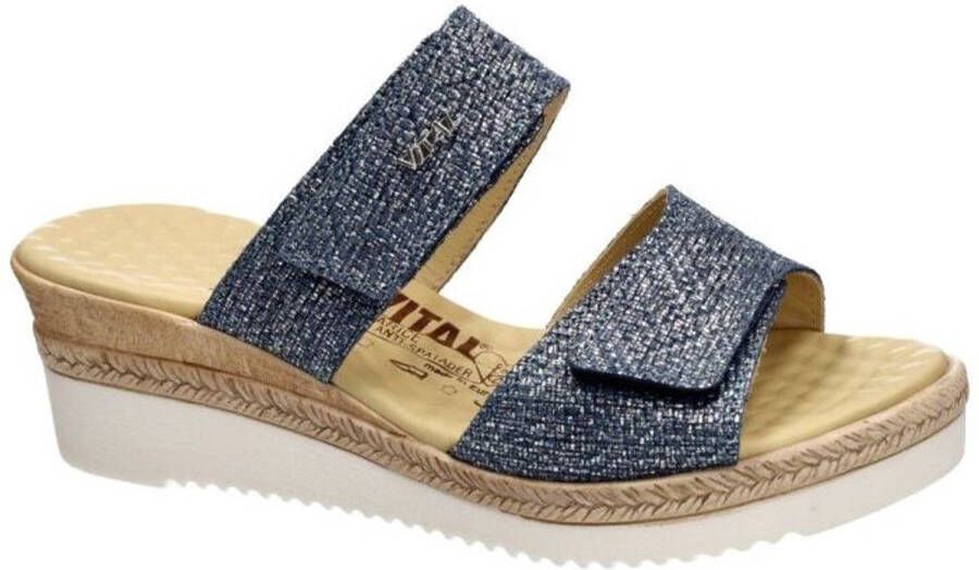 Vital -Dames blauw slippers & muiltjes