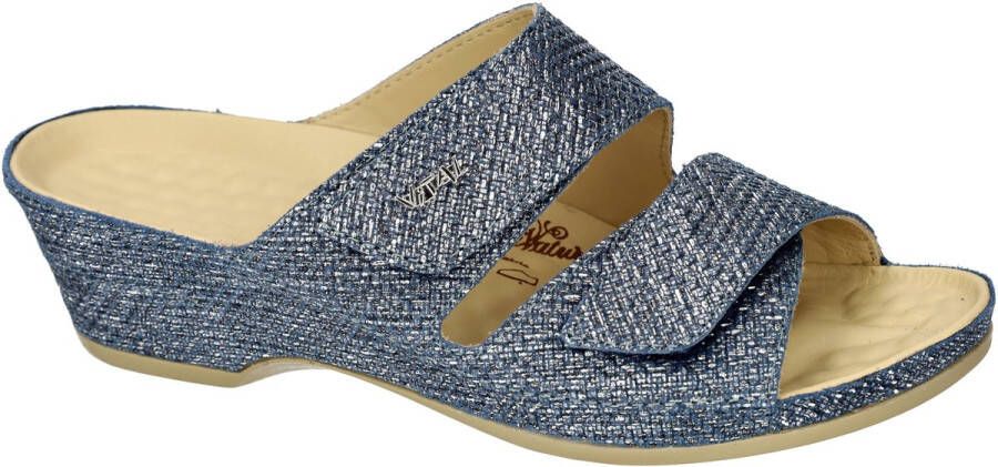 Vital -Dames blauw slippers & muiltjes