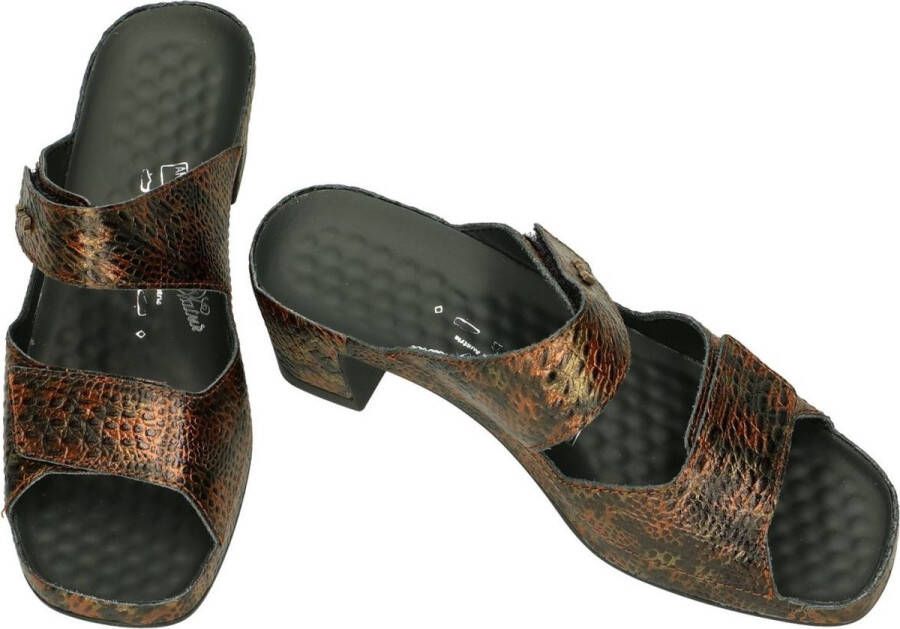 Vital -Dames bruin donker slippers & muiltjes