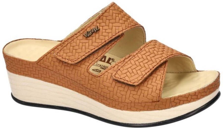 Vital -Dames camel slippers & muiltjes