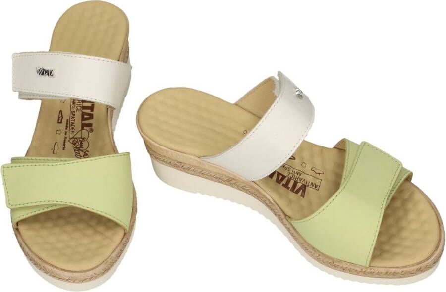 Vital -Dames groen licht slippers & muiltjes