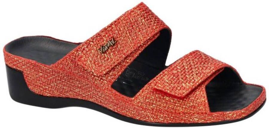 Vital -Dames rood slippers & muiltjes