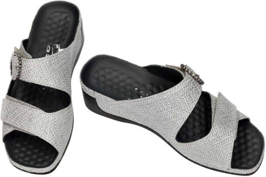 Vital -Dames zilver slippers & muiltjes