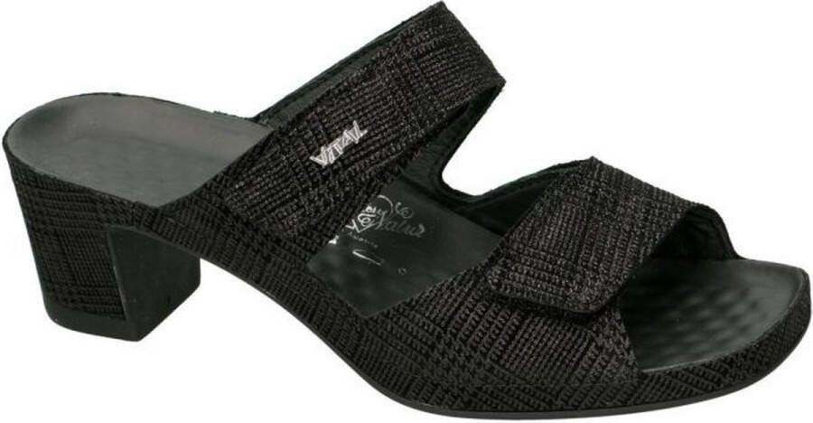 Vital -Dames zwart slippers & muiltjes