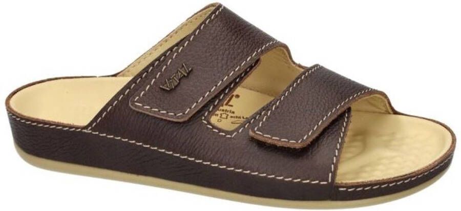 Vital -Heren bruin donker pantoffels & slippers