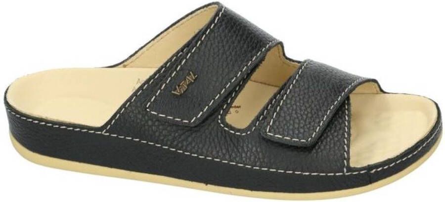 Vital -Heren zwart pantoffels & slippers