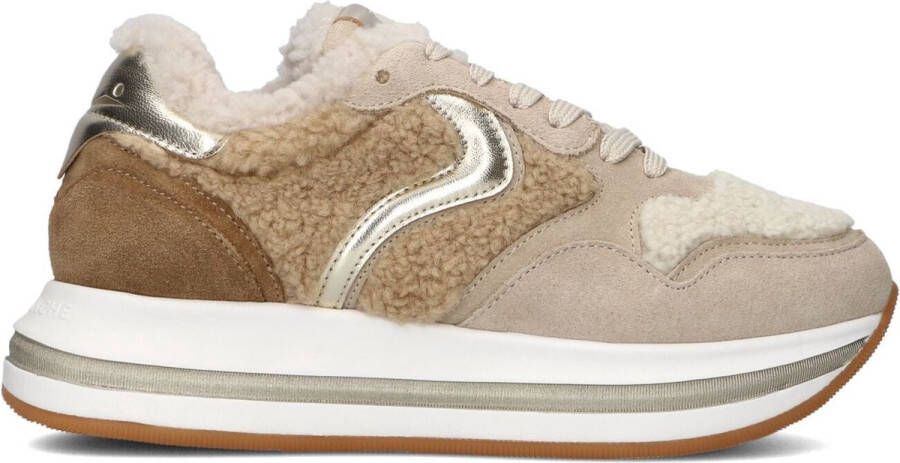 Voile blanche Leather and wool sneakers Melany Fur. Beige Dames