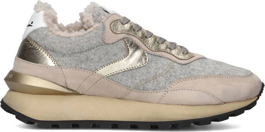 Voile blanche Suede and felt sneakers Qwark Hype FUR Woman Gray Dames