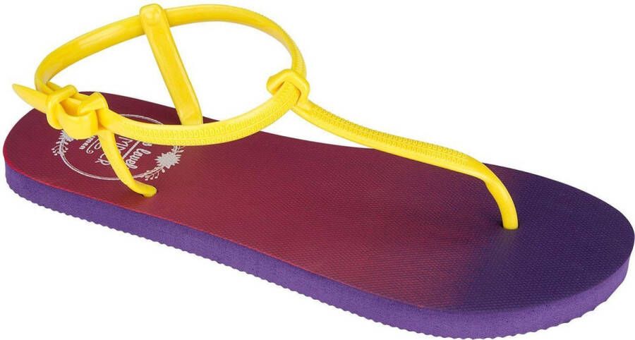 Waimea Teenslippers Dames Enkelbandje Paars Koraal Geel