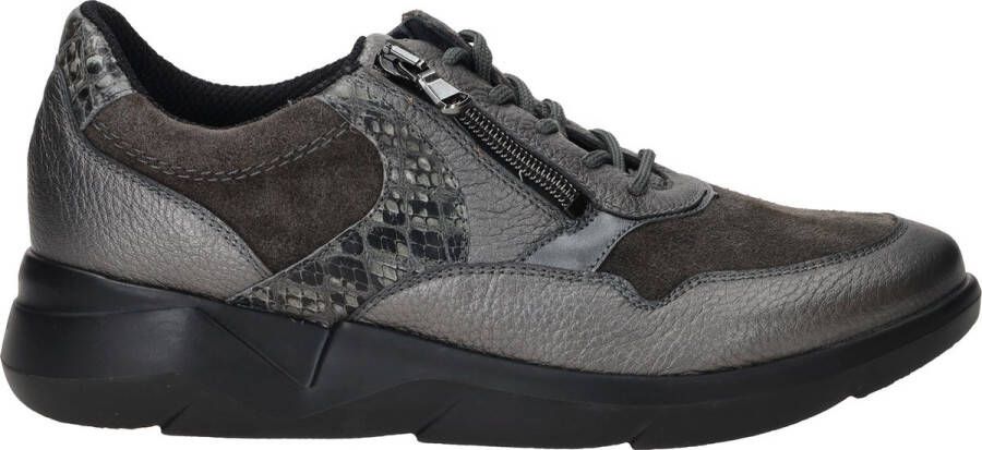 WALDLAUFER Waldläufer Sneakers Dames Combi K Rits Sneaker Maat: 41 Materiaal: Leer Kleur: Antraciet