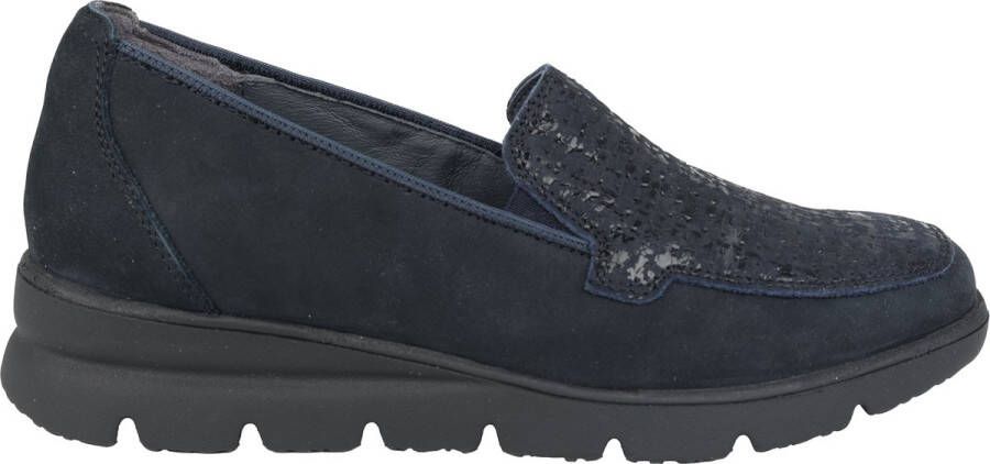 Waldläufer Blauwe Brede Pasvorm Mocassin Essentiële Stijl Blue Dames