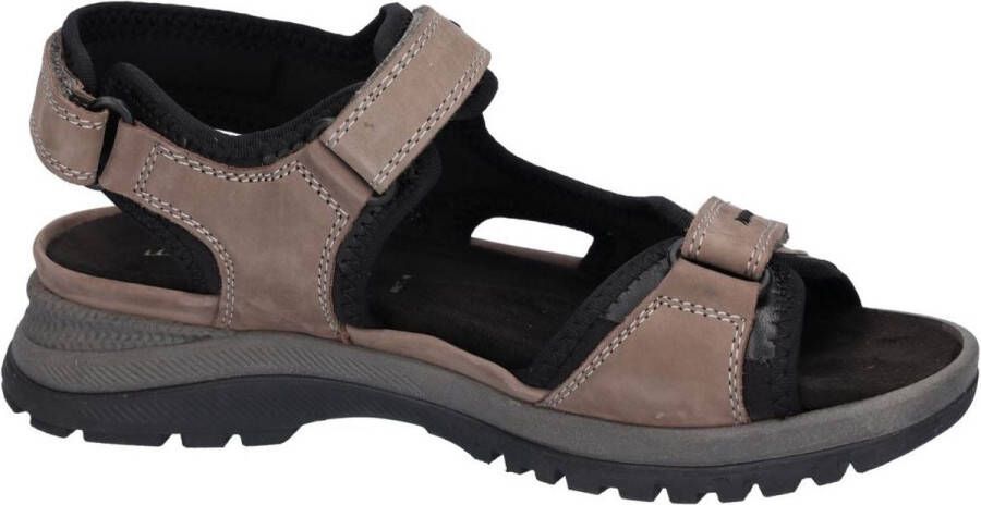 Waldläufer Wijde pasvorm nubuck leren sandaal grijs Gray Dames