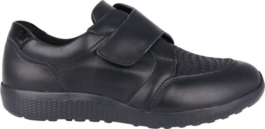 Waldläufer Zwarte leren damessneakers Black Dames