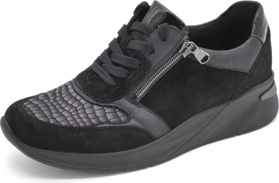 Waldläufer Orthotritt Dames Sneaker 715H02-400-001 Zwart Wijdte H (42.5)