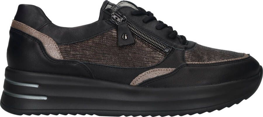 Waldläufer Comfortabele Arianna Sneaker met Rits en Brede Pasvorm Black Heren